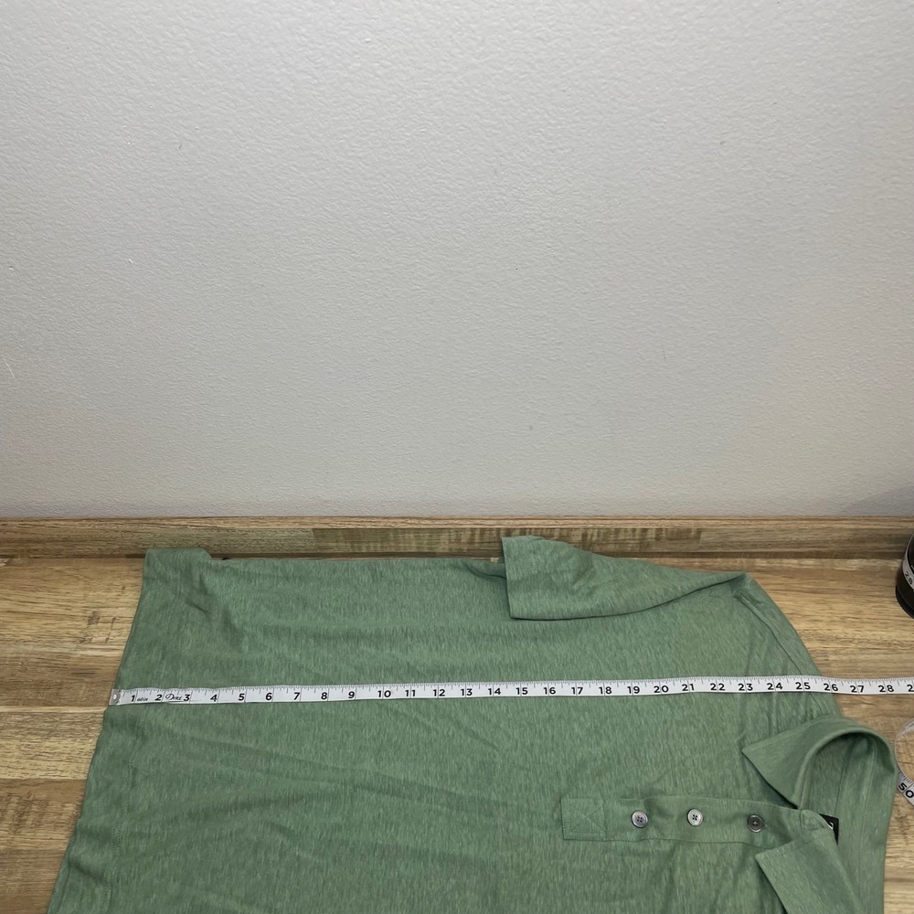 Zegna Mens 100% Linen Short Sleeve Polo Shirt Large 52 Sage Green Luxury EUC - Picture 8 of 8